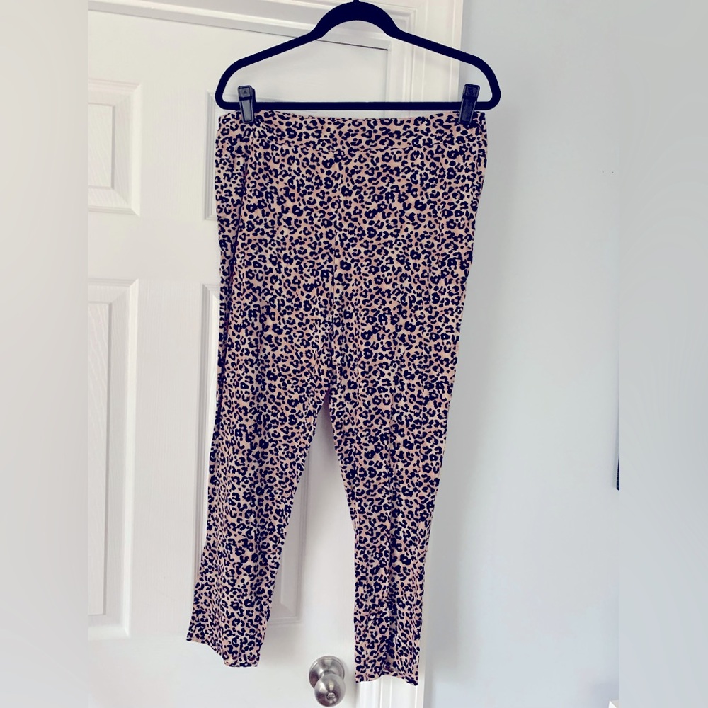 Soma Leopard Print Pajama Pants in Black and Tan